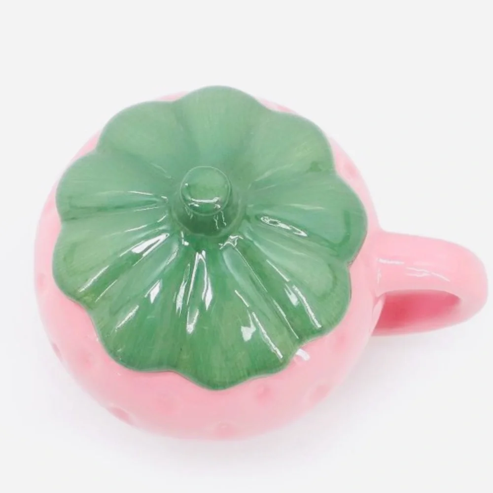 Target Bullseye Playground Valentine’s Day Pink Strawberry Ceramic Mug with Lid